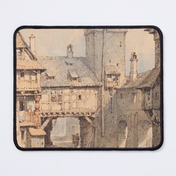 Item preview, Samuel Prout  Laundresses before the Wasserturm, Nuremberg painting Europe Medieval Town designed and sold by bonumagit.