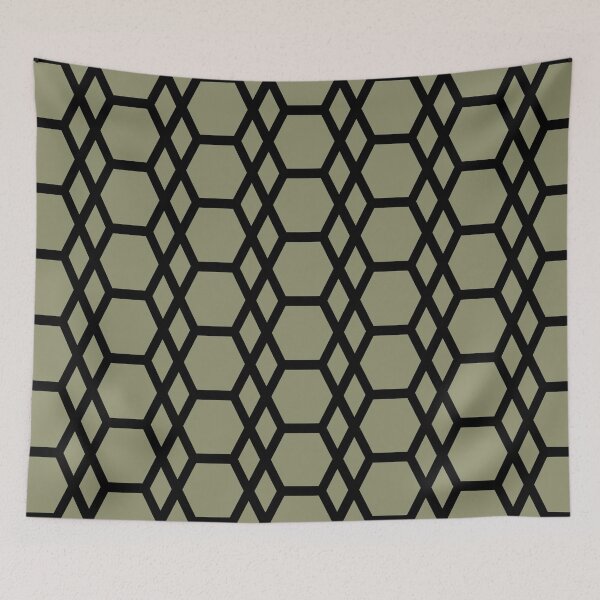 Item preview, Black and Green Tessellation Line Pattern 13 Pairs DE 2022 Trending Color Desert Sage DET505 designed and sold by ColorOfTheYears.