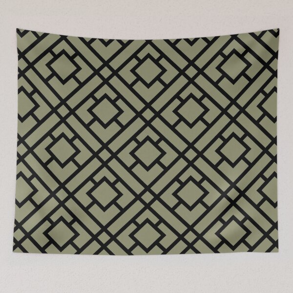 Item preview, Black and Green Tessellation Line Pattern 24 Pairs DE 2022 Trending Color Desert Sage DET505 designed and sold by ColorOfTheYears.
