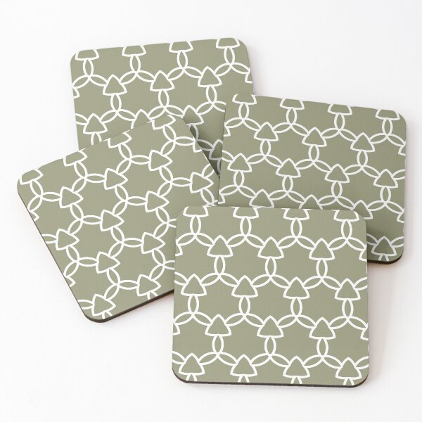 Item preview, Green and White Tessellation Line Pattern 29 Pairs DE 2022 Trending Color Desert Sage DET505 designed and sold by ColorOfTheYears.