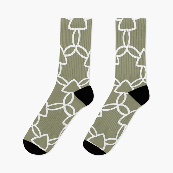 Item preview, Green and White Tessellation Line Pattern 29 Pairs DE 2022 Trending Color Desert Sage DET505 designed and sold by ColorOfTheYears.