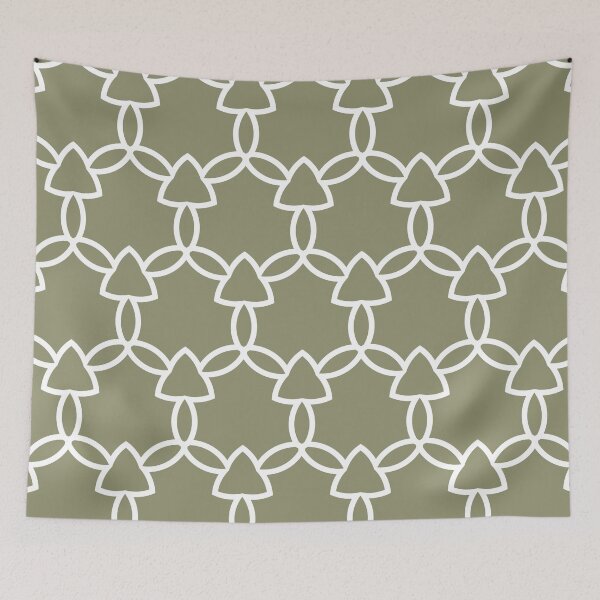 Item preview, Green and White Tessellation Line Pattern 29 Pairs DE 2022 Trending Color Desert Sage DET505 designed and sold by ColorOfTheYears.