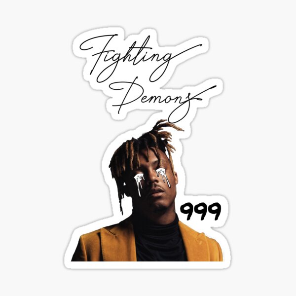 "CUSTOM "Fighting Demons" Juice Wrld Design" Sticker by nrinkr Redbubble