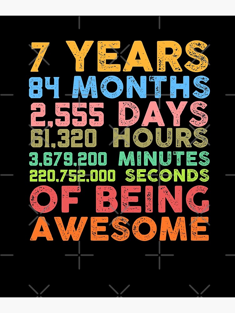 7 Years 84 Months Of Being Awesome Poster Poster For Sale By