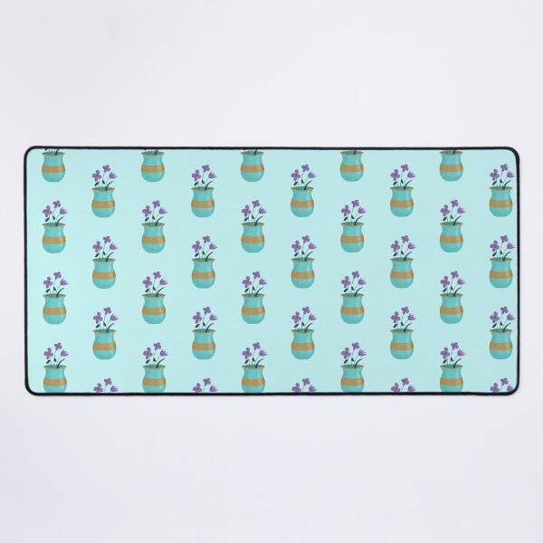 Item preview, Purple flowers in a blue vase designed and sold by Nadia Arsky.