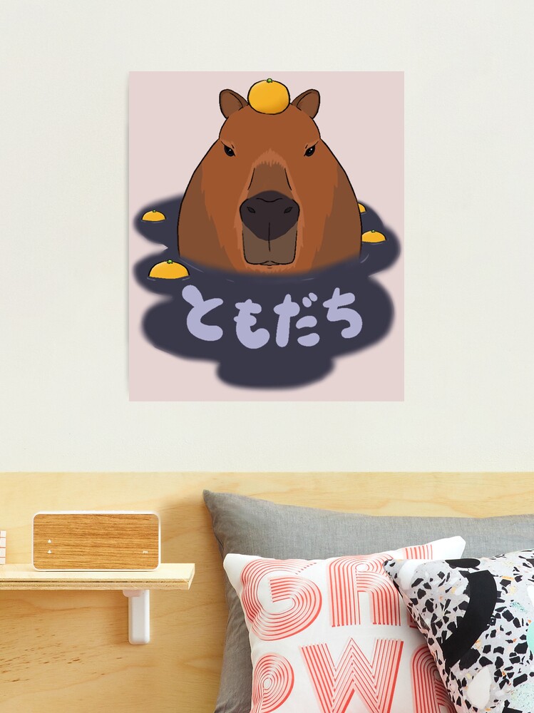 Cute capybara art, illustration seamless pattern Photographic