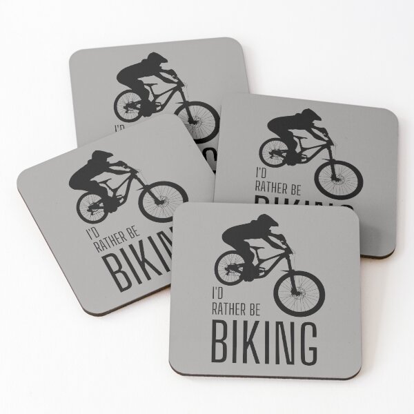Item preview, I'd rather be biking. MTB. Mountain biker. Downhill. Black designed and sold by JellyBeenzz.