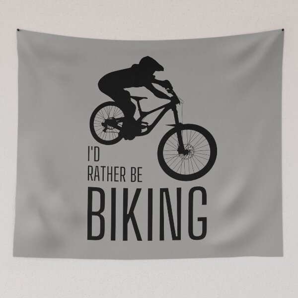 Item preview, I'd rather be biking. MTB. Mountain biker. Downhill. Black designed and sold by JellyBeenzz.