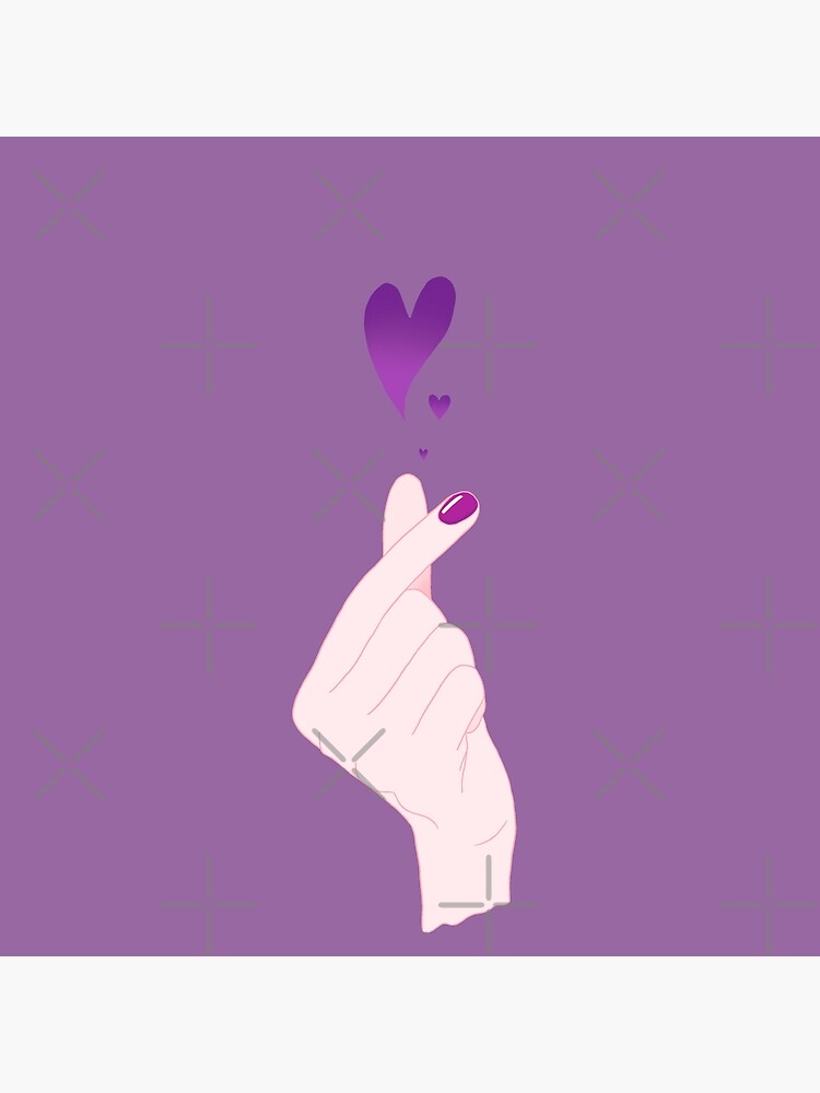 Purple Bts Finger Hearts Korean Hand Sign Love Borahae I Purple You