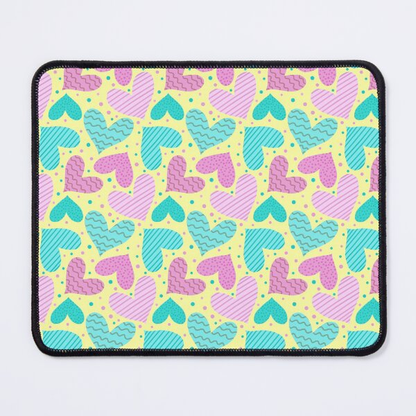 Item preview, Pink and blue hearts on yellow background designed and sold by Juliana  Costa.