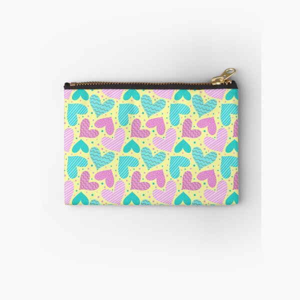 Item preview, Pink and blue hearts on yellow background designed and sold by Juliana  Costa.