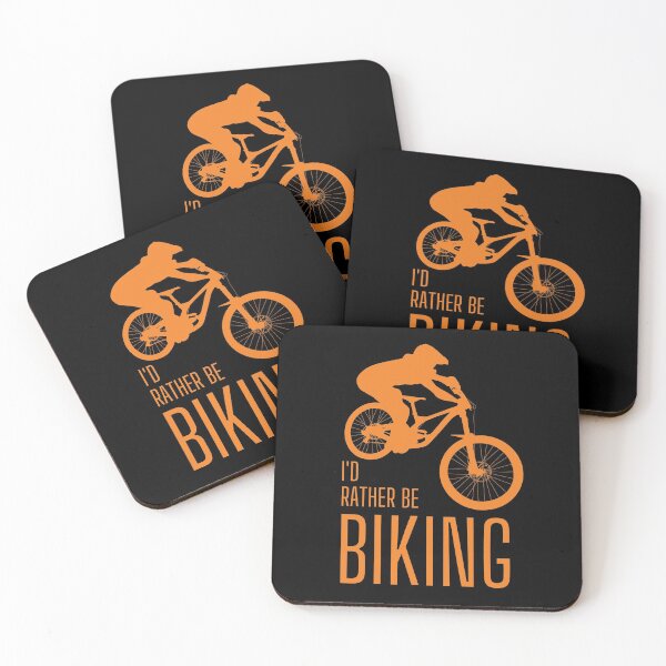 Item preview, I'd rather be biking. MTB. Mountain biker. Downhill. Orange designed and sold by JellyBeenzz.