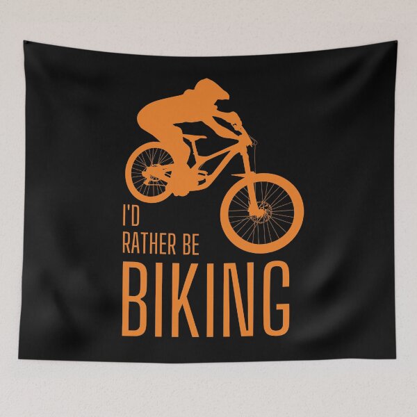 Item preview, I'd rather be biking. MTB. Mountain biker. Downhill. Orange designed and sold by JellyBeenzz.