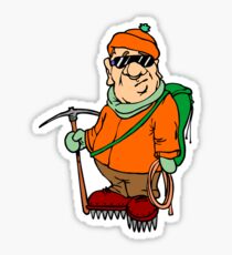 Funny Mountain Ice Climbing Sticker
