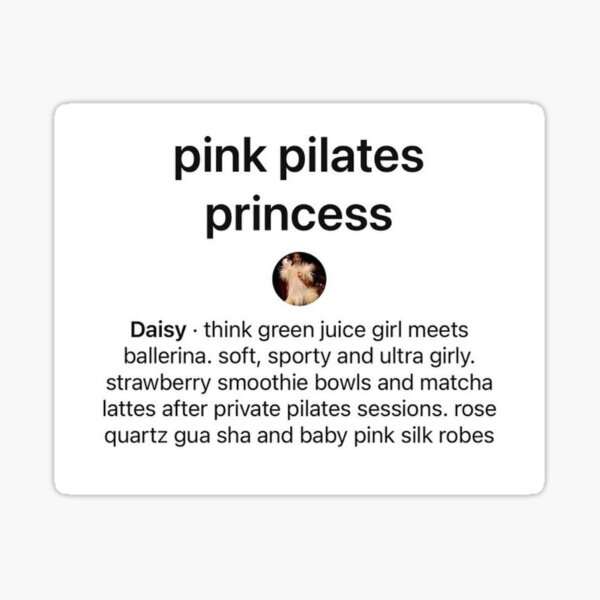 Pink Pilates Princess  Sticker for Sale by waifcigs