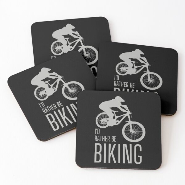 Item preview, I'd rather be biking. MTB. Mountain biker. Downhill. Silver designed and sold by JellyBeenzz.