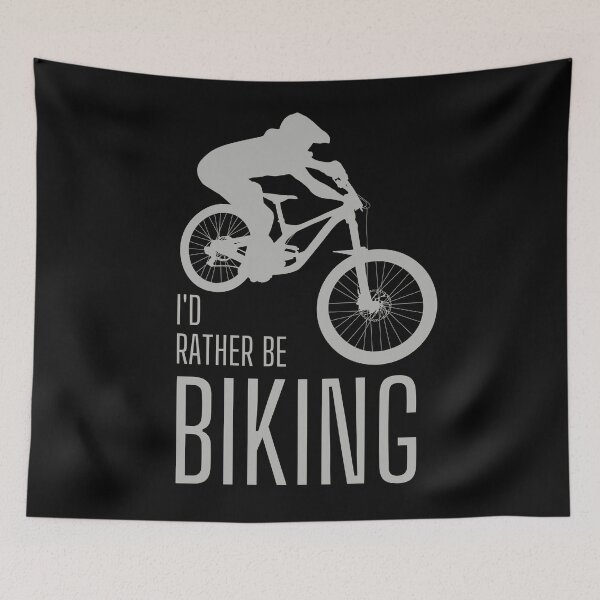 Item preview, I'd rather be biking. MTB. Mountain biker. Downhill. Silver designed and sold by JellyBeenzz.