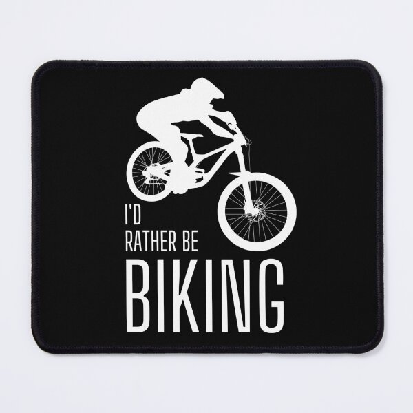 Item preview, I'd rather be biking. MTB. Mountain biker. Downhill. White designed and sold by JellyBeenzz.