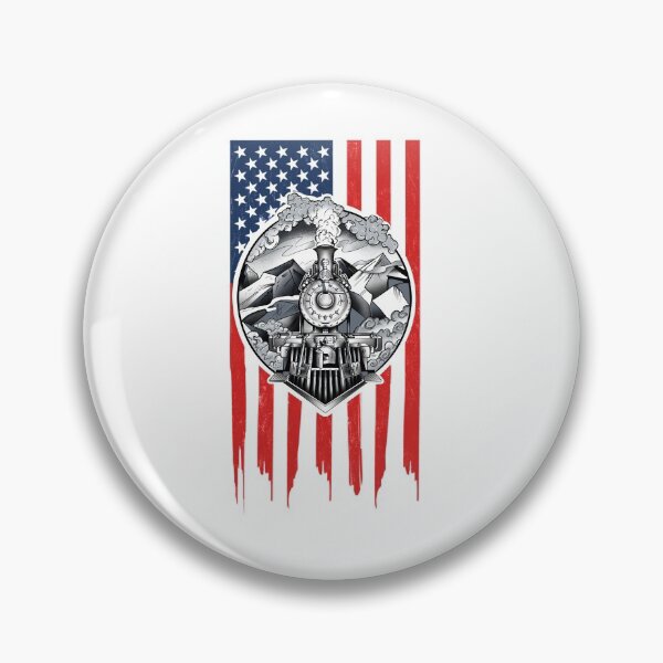 Item preview, American Train Railroad Train Collector Goth Steam Train USA Flag designed and sold by alb245.