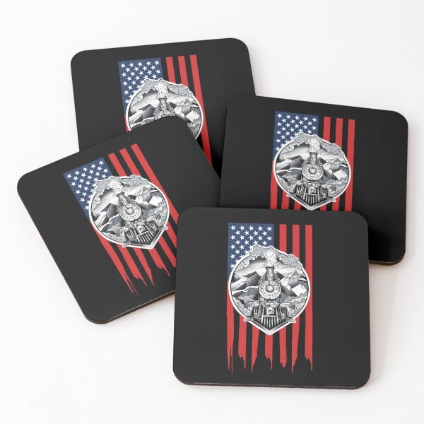 Item preview, American Train Railroad Train Collector Goth Steam Train USA Flag designed and sold by alb245.