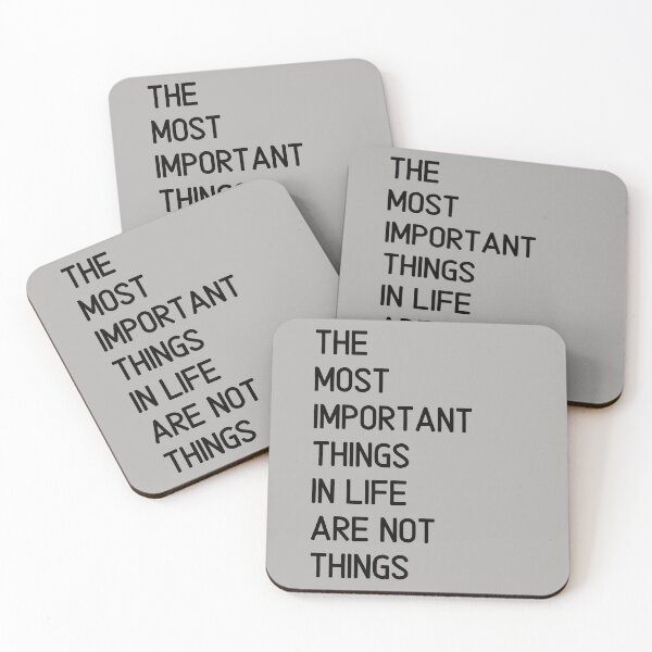 Item preview, The most important things in life are not things. Text only design. Black text. Capitals designed and sold by JellyBeenzz.