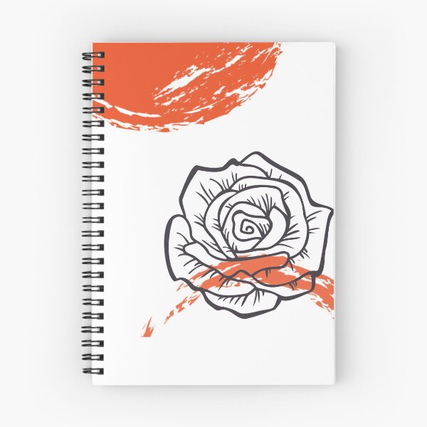 Item preview, Black and White Rose Drawing with Orange Sun designed and sold by DeevaValli.