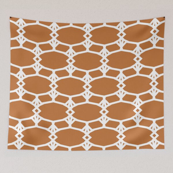Artikelvorschau, Orange and White Ornamental Shape Pattern 5 Pairs DE 2022 Trending Color Carrot Cake DE5230 entworfen und verkauft von ColorOfTheYears.