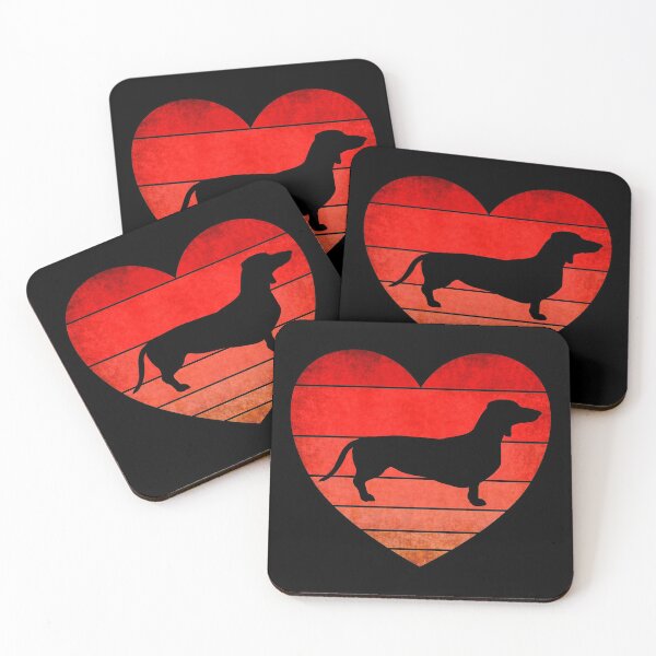 Item preview, Dachshund Valentine, Vintage Heart Sunset  designed and sold by ACC .