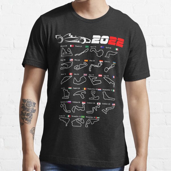 Calendrier Formule voitures de course 2022 circuits v2 T-shirt essentiel
