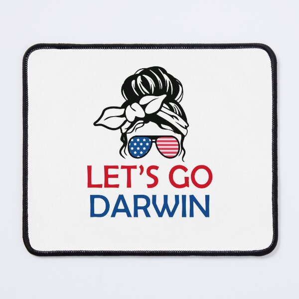 Item preview, Let's Go Darwin Tee Women Girl Lets Go Messy Bun USA Flag designed and sold by coatstar.