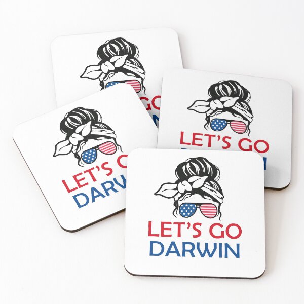 Item preview, Let's Go Darwin Tee Women Girl Lets Go Messy Bun USA Flag designed and sold by coatstar.