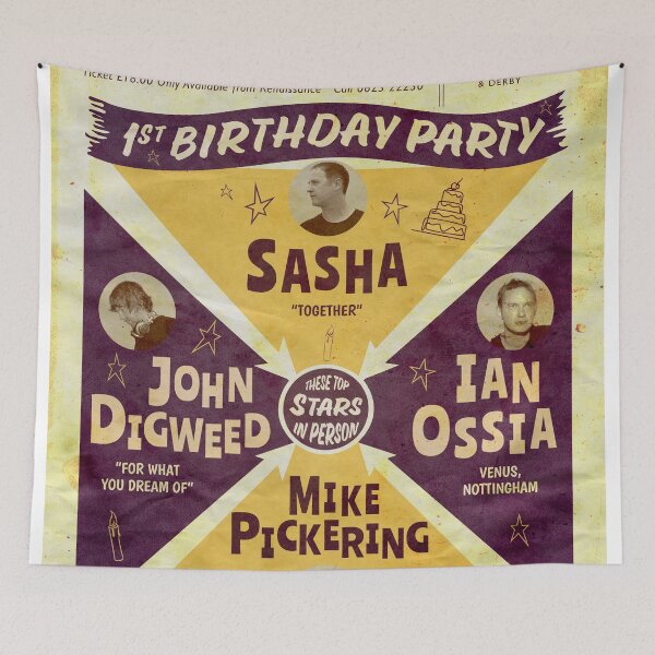 Item preview, Renaissance Nottingham 1st Birthday 1993 Sasha John Digweed Mike Pickering Ian Ossia designed and sold by Lick-Design.