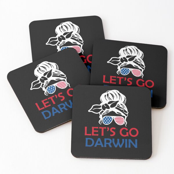Item preview, Let's Go Darwin Tee Women Girl Lets Go Messy Bun USA Flag designed and sold by coatstar.