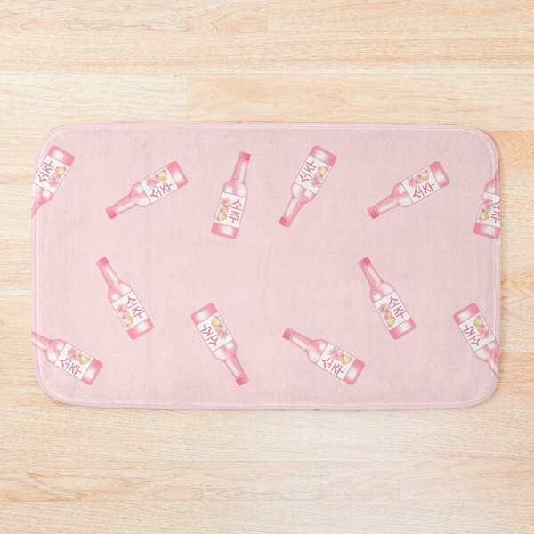 Item preview, Pattern of Peach flavoured korean pink soju bottle hangul writing cute peach blossoms kawaii   designed and sold by Lemonshaaark.