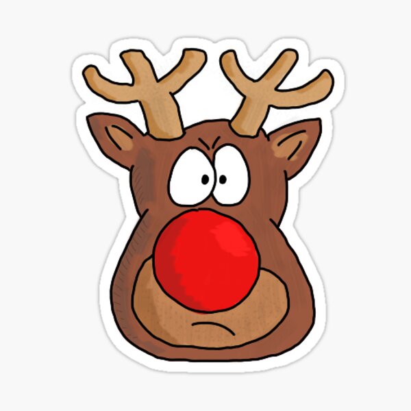 Grumpy Red Nosed Reindeer Sticker