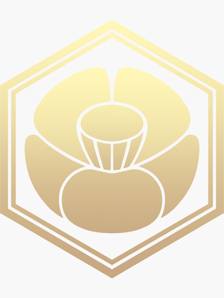 Pegatina «Cresta de Kamisato Genshin Impact» de RanellDesign Redbubble