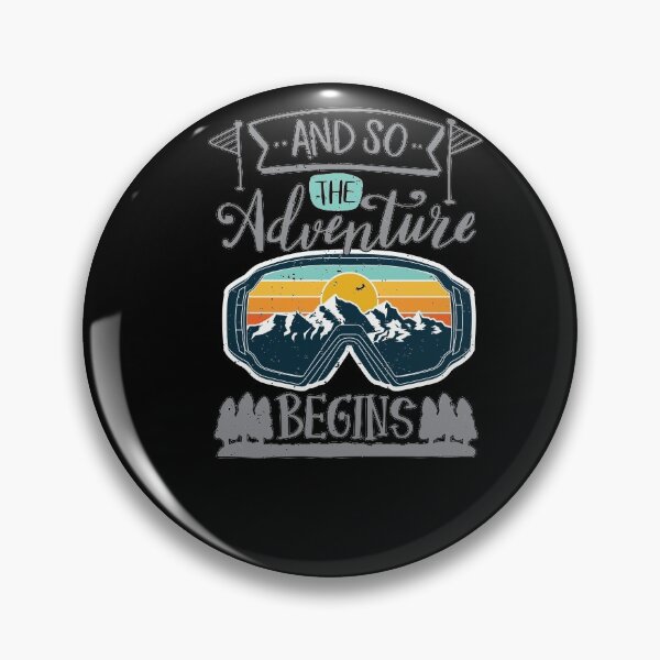 Item preview, Cool the Adventure Begins Vintage Sunset Winter Sports Skier designed and sold by MadrigueraSM-.