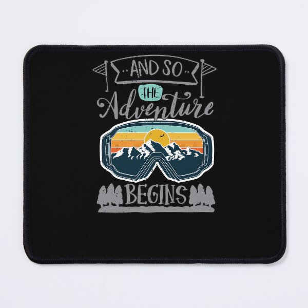 Item preview, Cool the Adventure Begins Vintage Sunset Winter Sports Skier designed and sold by MadrigueraSM-.