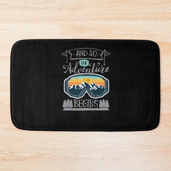 Item preview, Cool the Adventure Begins Vintage Sunset Winter Sports Skier designed and sold by MadrigueraSM-.