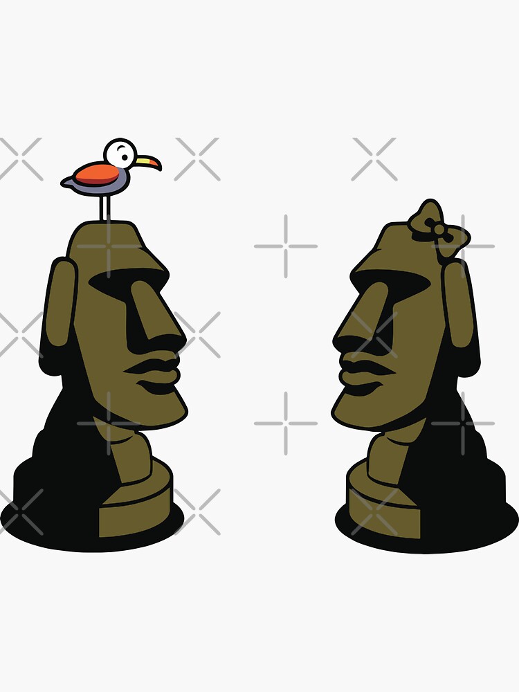 Buff Moai Sticker for Sale by TheBigSadShop