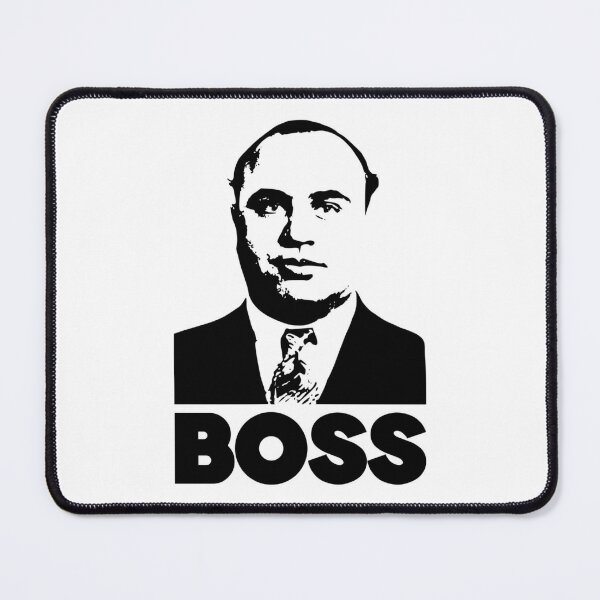Al Capone Boss Black and White Mugshot Mouse Pad