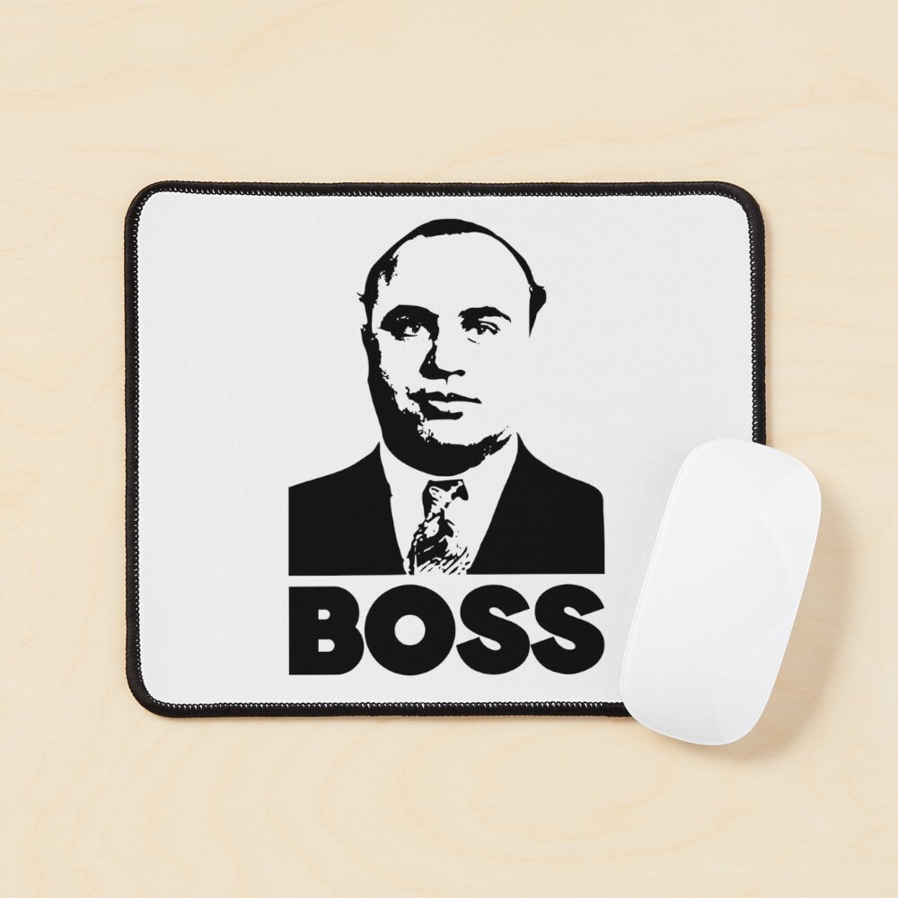 Al Capone Boss Black and White Mugshot Mouse Pad