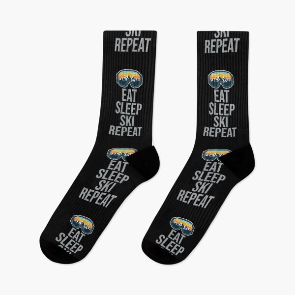 Item preview, Funny Eat Sleep Ski Repeat Skiing Lovers Winter Sports Ski designed and sold by MadrigueraSM-.