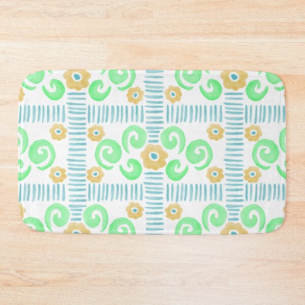 Item preview, Watercolor Florals - Green, Orange and Blue designed and sold by PaintInTheNight.