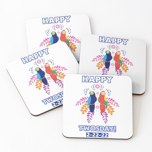Item preview, Happy twosday 2-22-22 with two parrots| Two birds and twoesday the 2-22-22 designed and sold by TatianaLG.