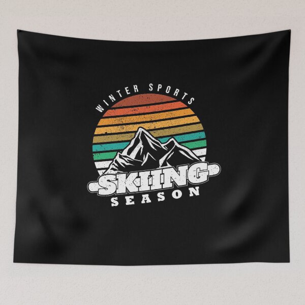 Item preview, Vintage Sunset Fun Skiing Season Ski Lover Cool Winter Sport designed and sold by MadrigueraSM-.