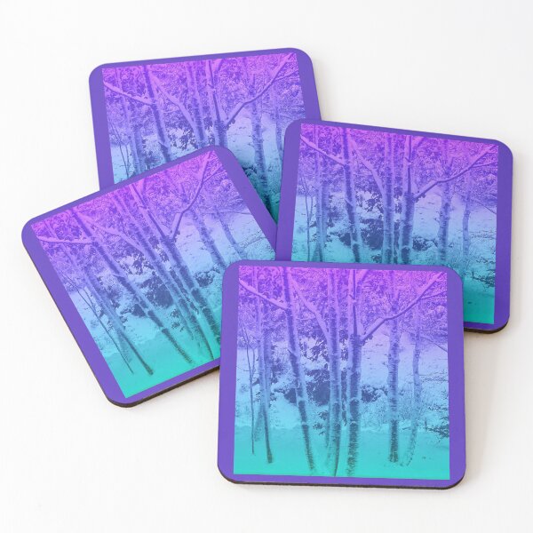 Item preview, Edited photo of tree trunks in the snow designed and sold by Pelikancrazy.