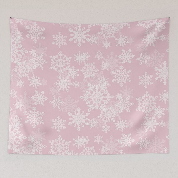 Item preview, Snowflakes on pink designed and sold by ArteAnnie.