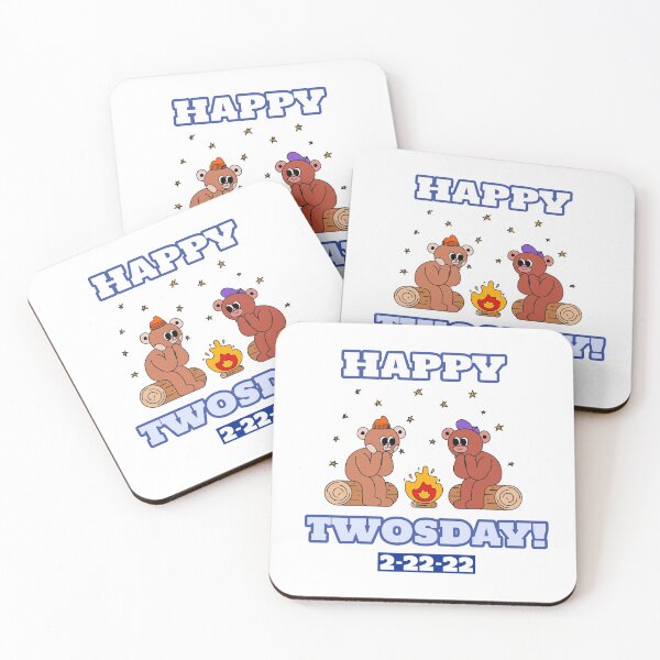 Item preview, Happy twosday 2-22-22 with two monkeys at the fireplace | Two monkeys and twoesday the 2-22-22 designed and sold by TatianaLG.
