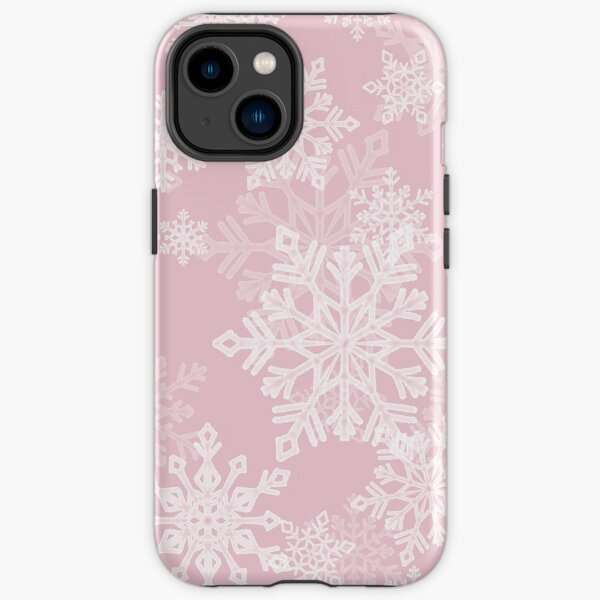 Copos de nieve en rosa Funda resistente para iPhone